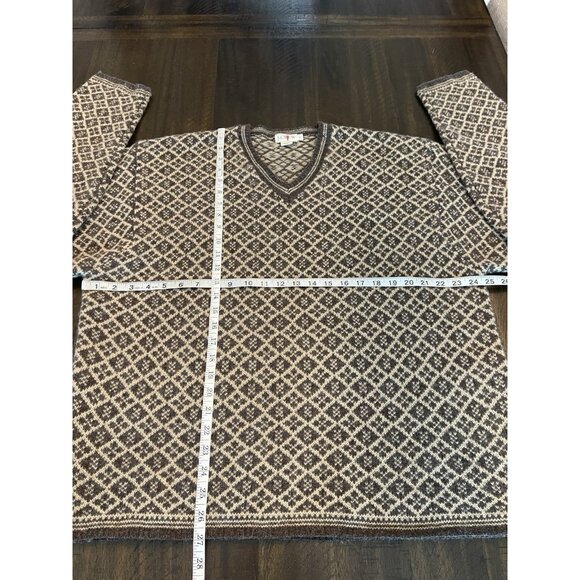 Vintage J.Crew Brown 100% Wool Oarsman Sweater V-Neck Pullover Size X-Large - Picture 5 of 9